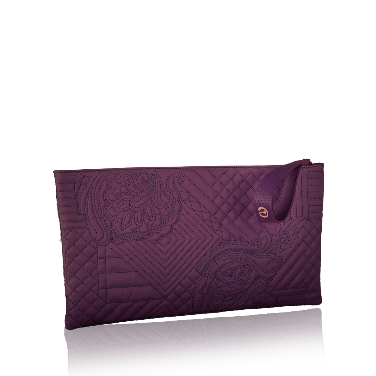 FL by NADA SAWAYA Pochette Magenta Gigi - Embroidered Goatskin Pochette