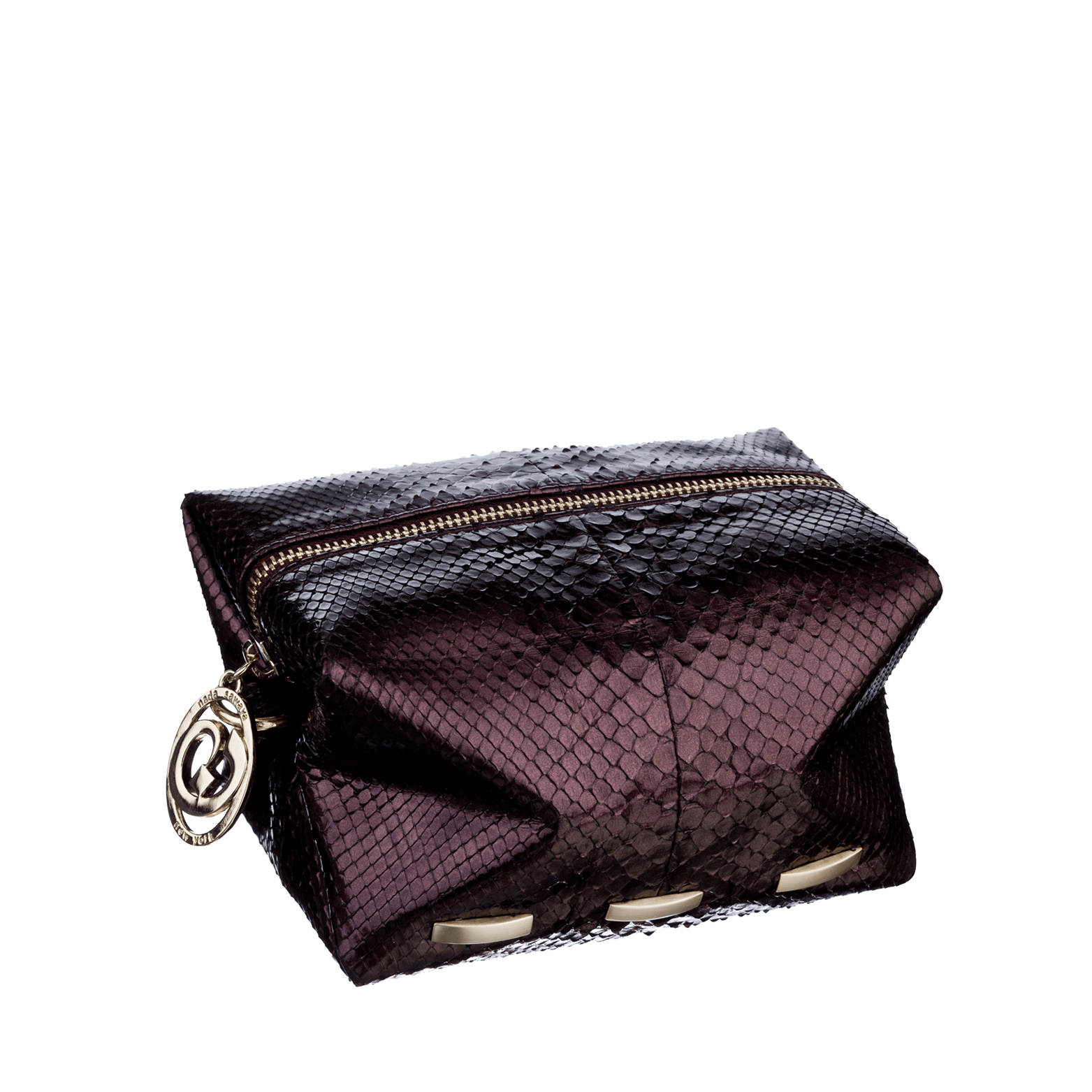 FL by NADA SAWAYA Pouch Burgundy Cosmo - Python Pouch Bag