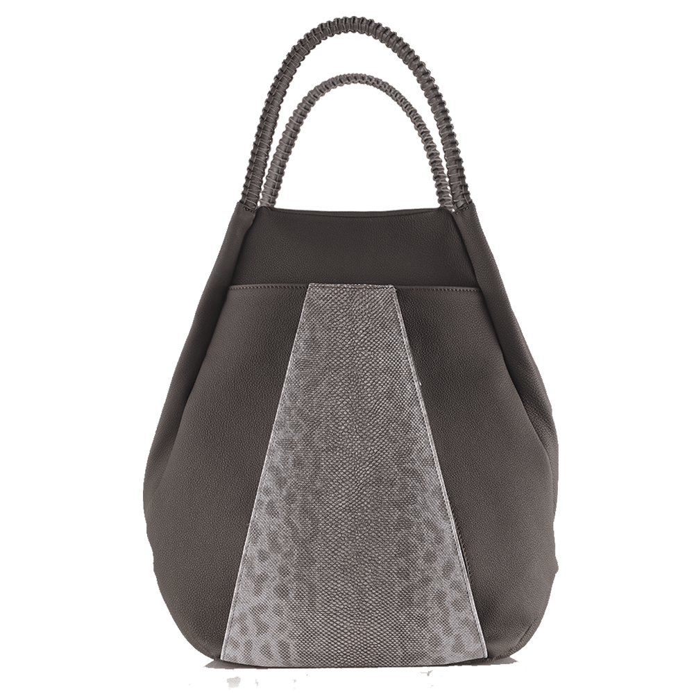 FL by NADA SAWAYA Top handle Dark Brown Luisa - Karung Snake and Calfskin Top Handle