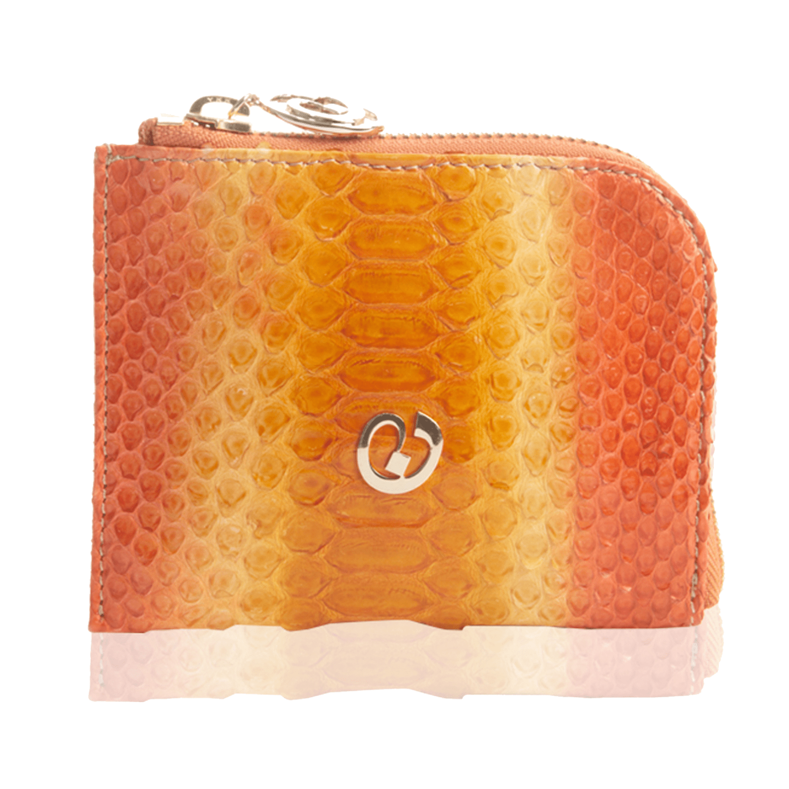 Small Square Zip Around Wallet - Orange