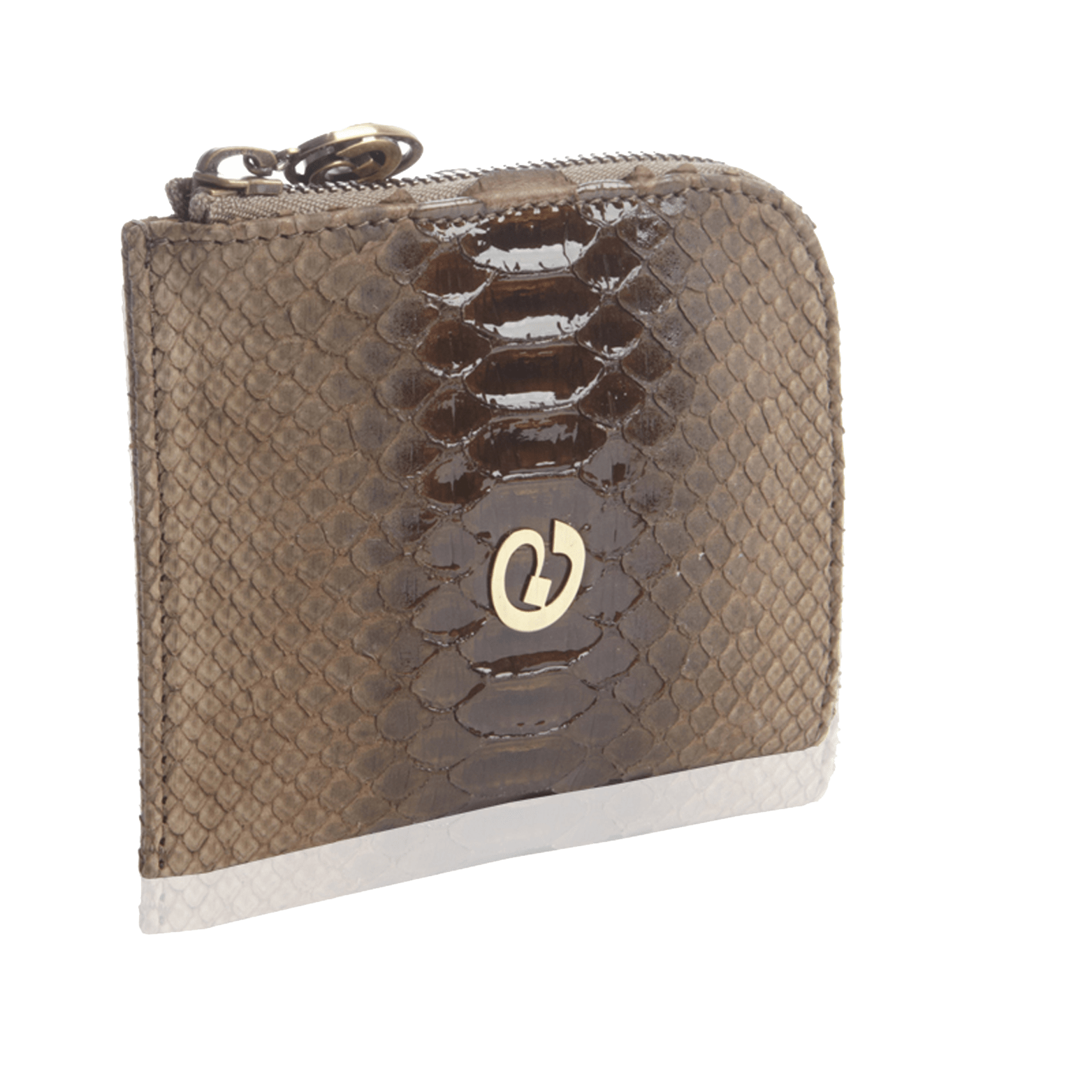 FL by NADA SAWAYA Wallet Coffee Small Square Zip-Around Python Wallet