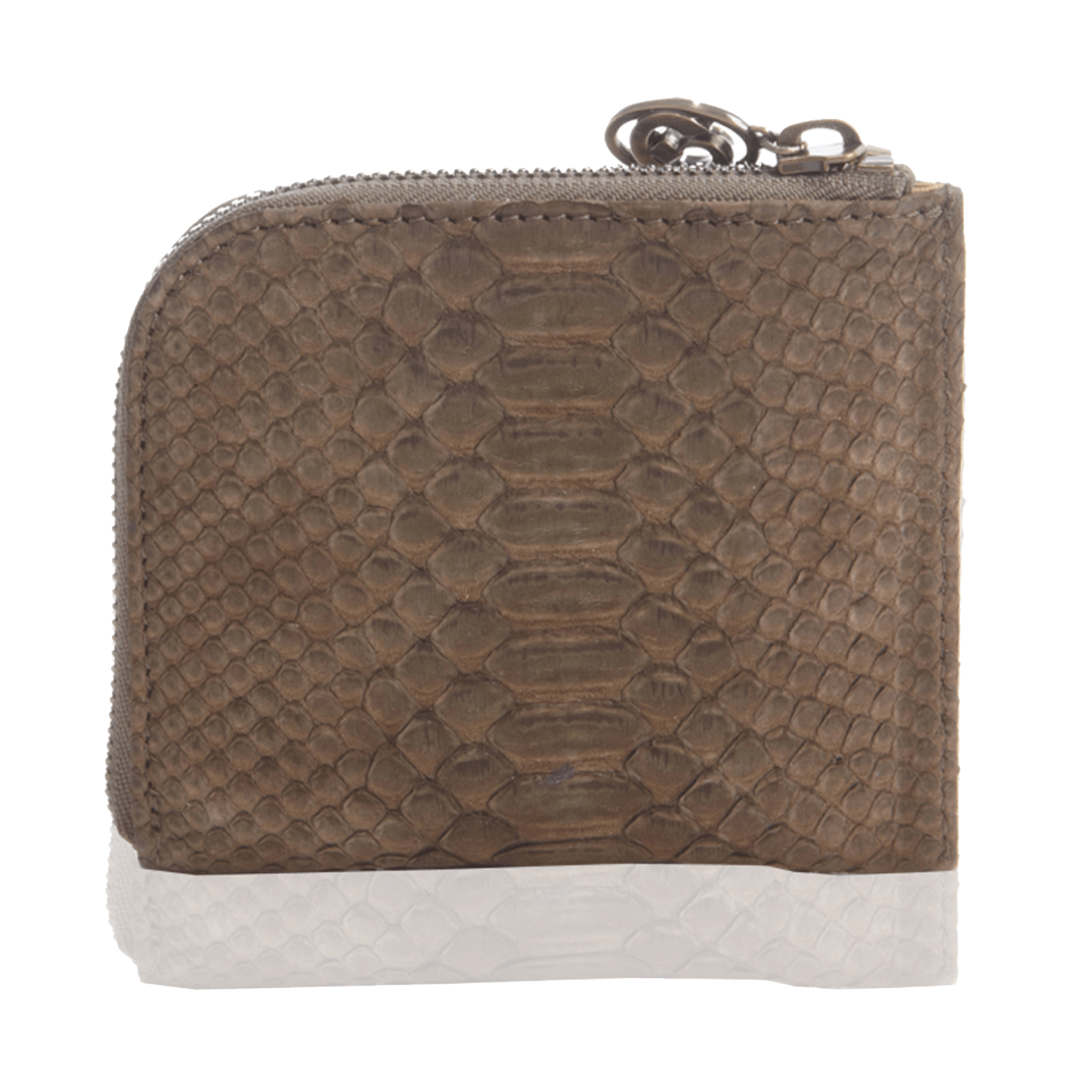FL by NADA SAWAYA Wallet Coffee Small Square Zip-Around Python Wallet