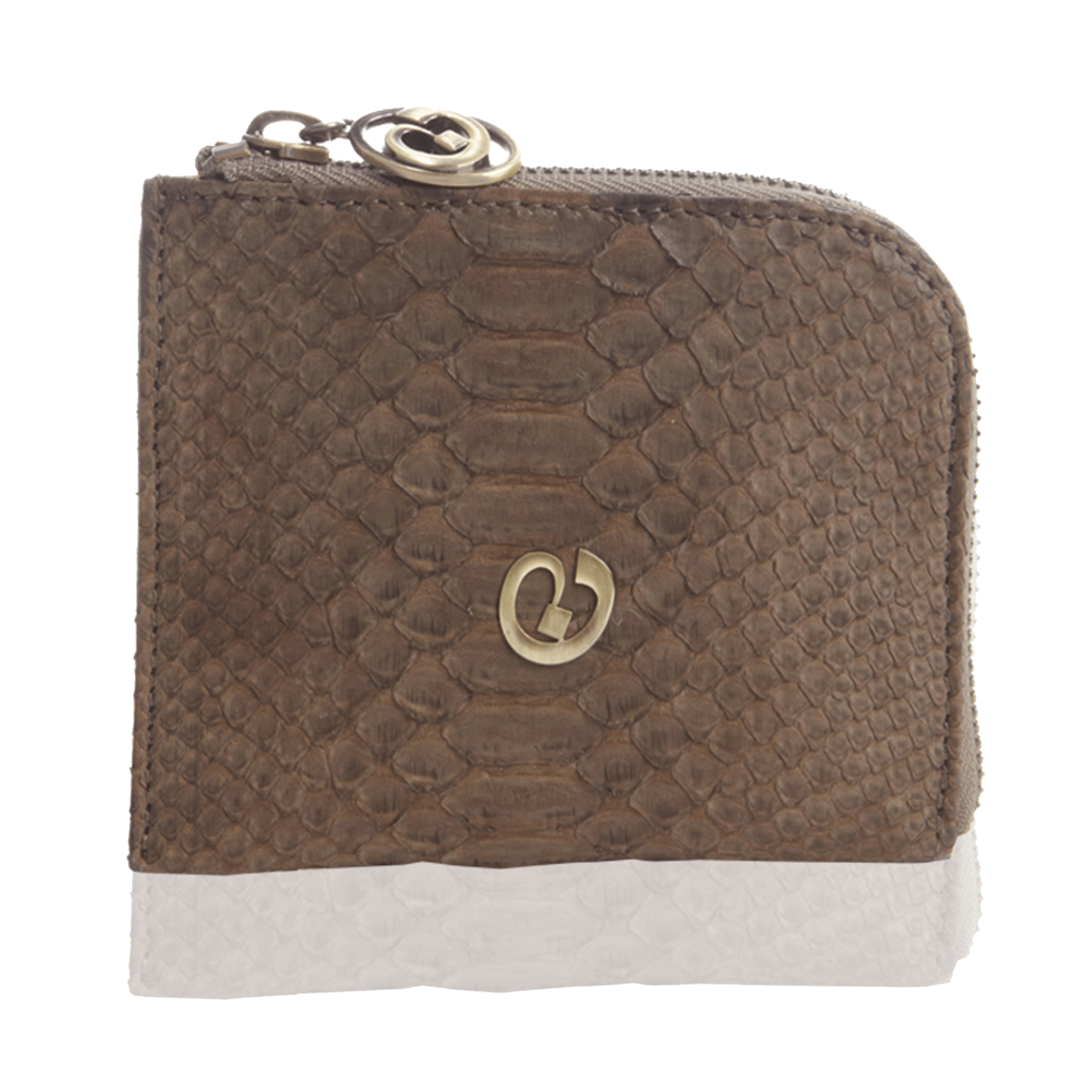 FL by NADA SAWAYA Wallet Coffee Small Square Zip-Around Python Wallet