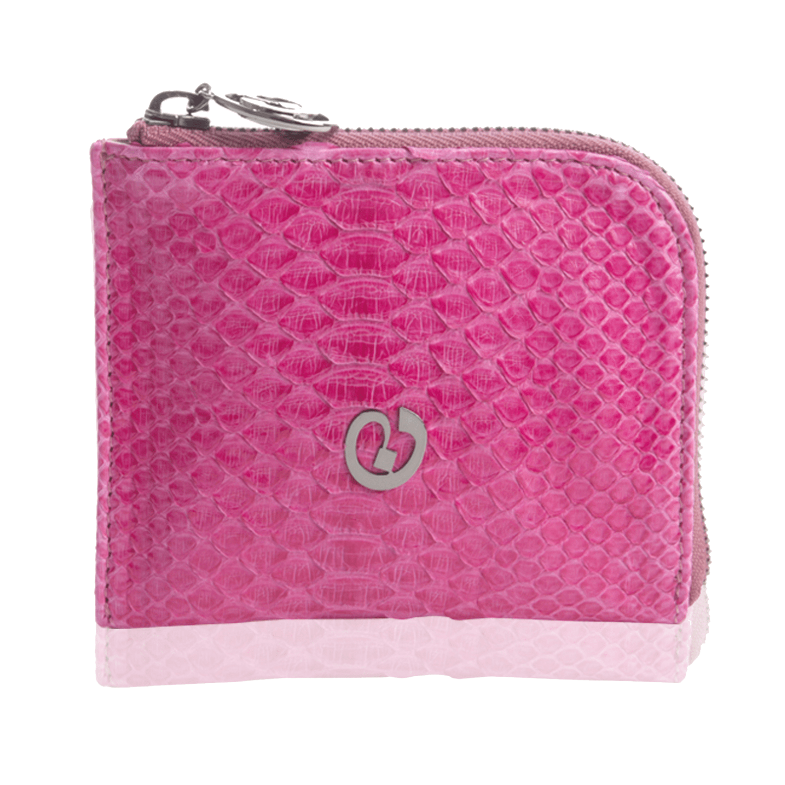 FL by NADA SAWAYA Wallet Fuschia Small Square Zip-Around Python Wallet