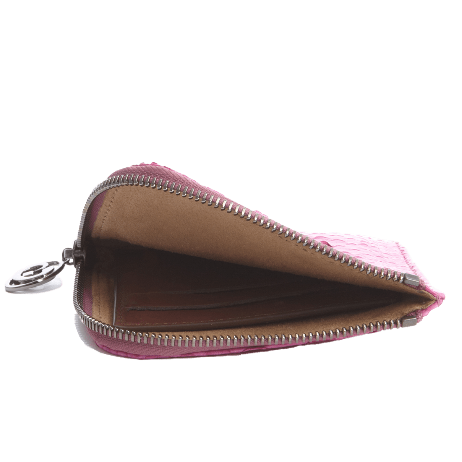 FL by NADA SAWAYA Wallet Fuschia Small Square Zip-Around Python Wallet