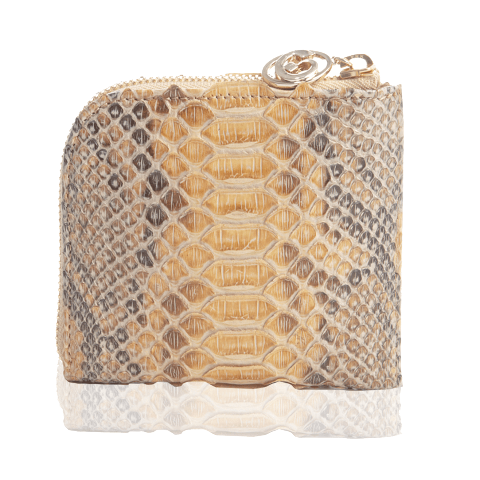 FL by NADA SAWAYA Wallet Natural Small Square Zip-Around Python Wallet