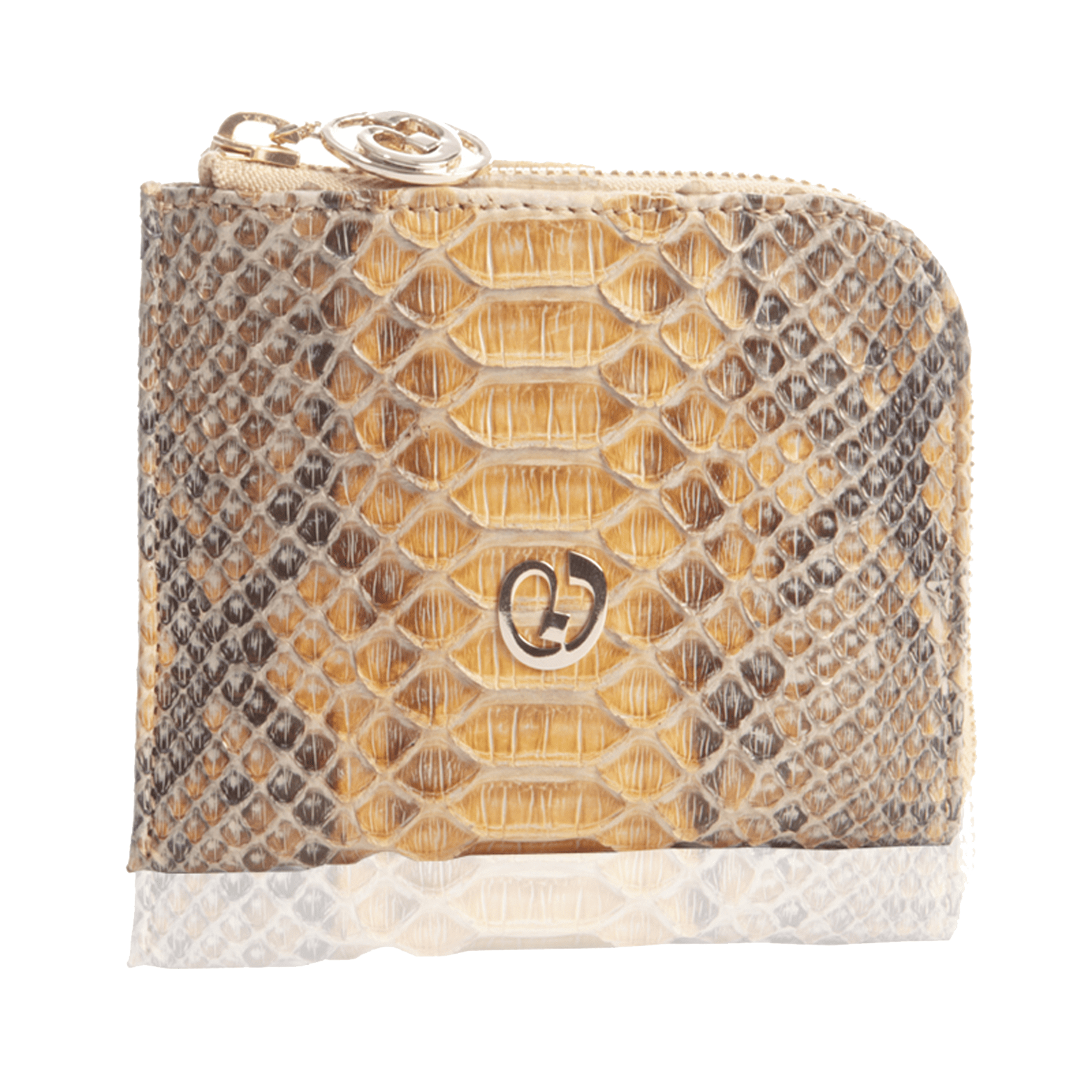FL by NADA SAWAYA Wallet Natural Small Square Zip-Around Python Wallet