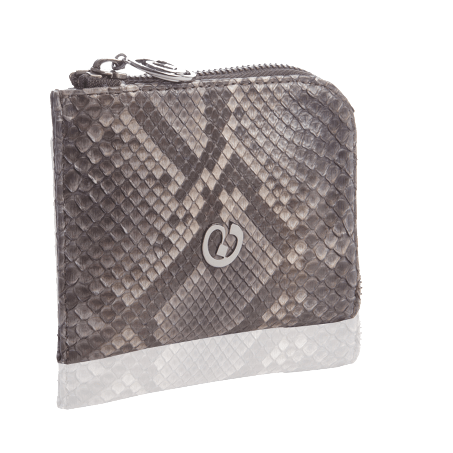 FL by NADA SAWAYA Wallet Rust / Light gold Small Square Zip-Around Python Wallet