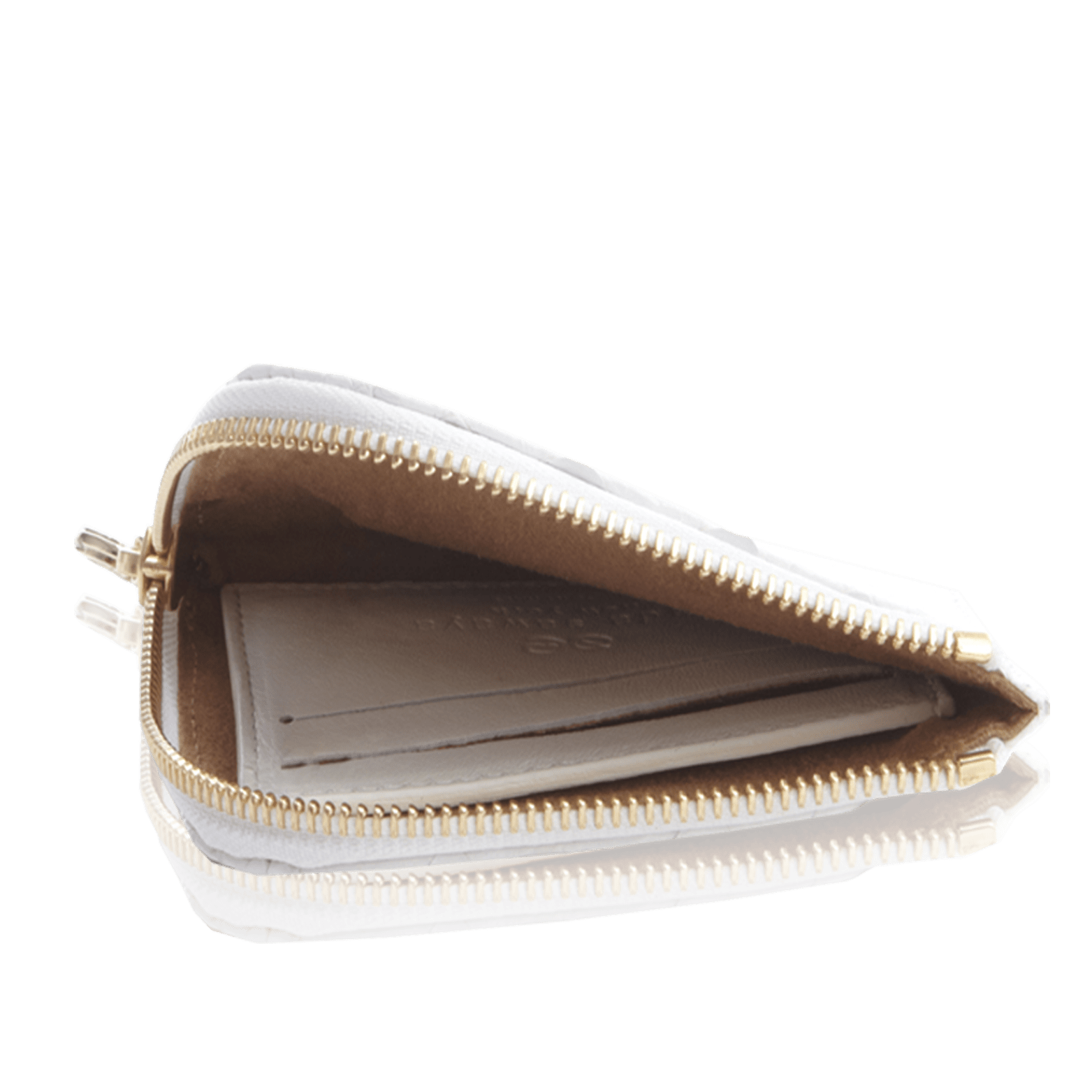 FL by NADA SAWAYA Wallet White Small Square Zip-Around Python Wallet