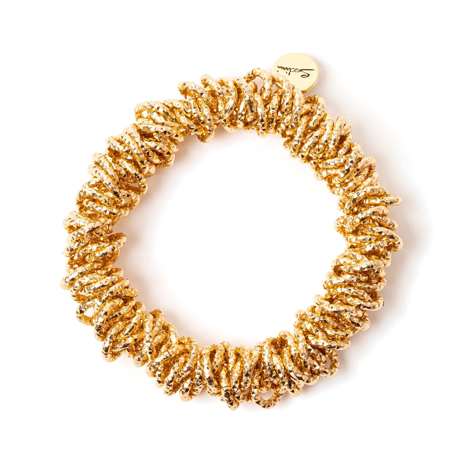 Light elastic bracelet gnurled finish Vasilissa - Gold