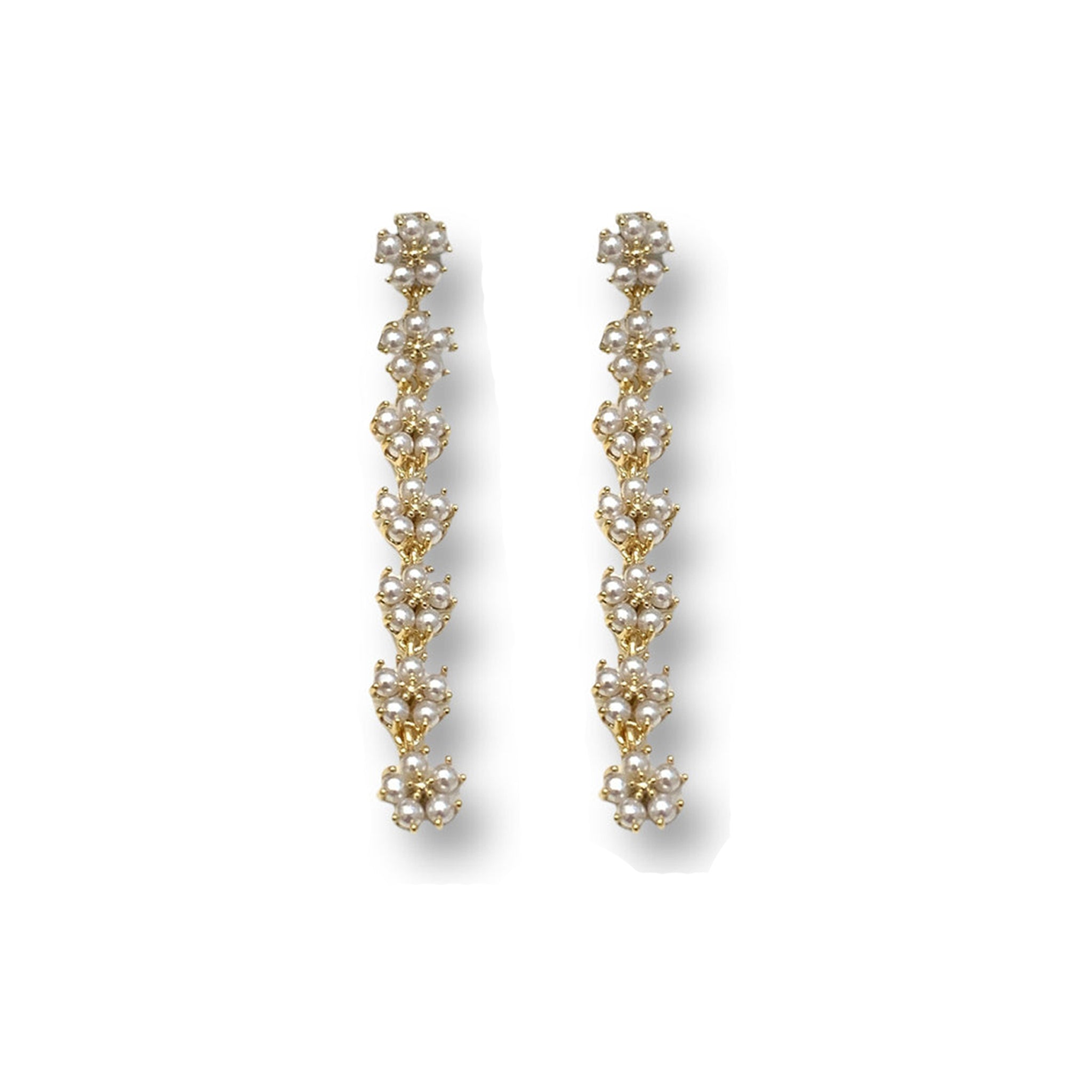Elly drop earrings - White Pearl