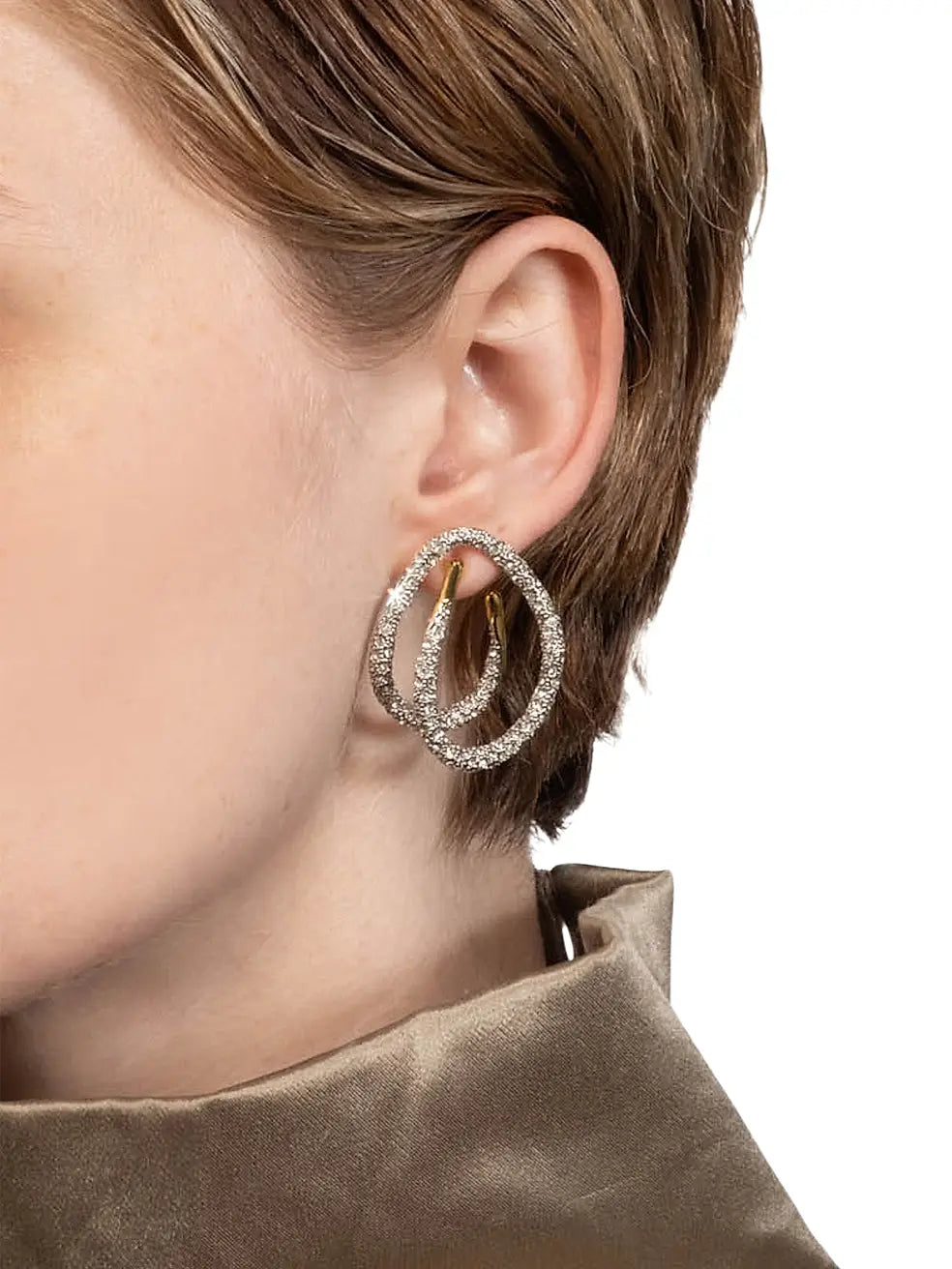 Solanales Crystal Spiral Post Earrings