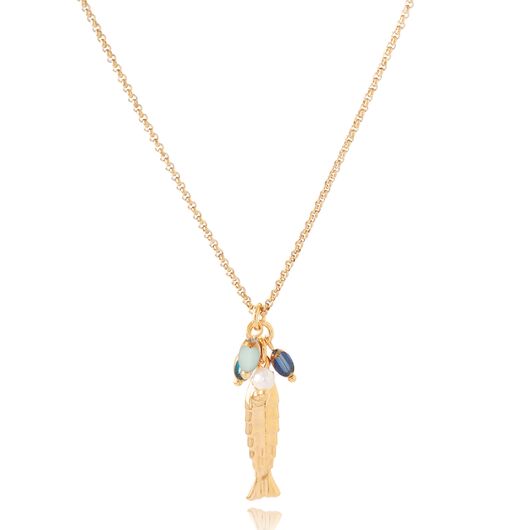 Adjustable Chain Necklace with Fish Pendant