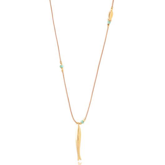 Fish Charm Cord Necklace