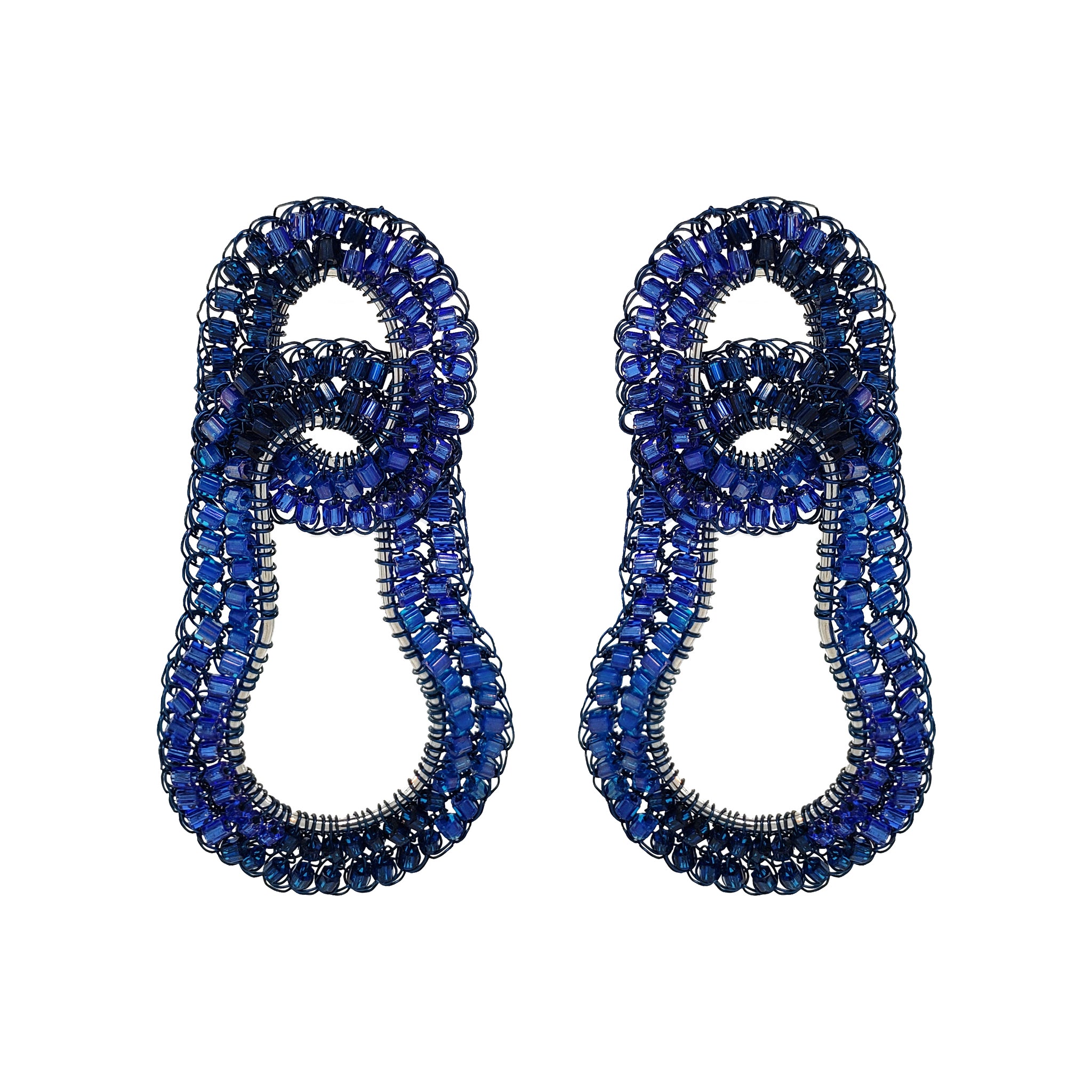 Royal Blue Mix Artemis Duo Handmade Crochet Earrings