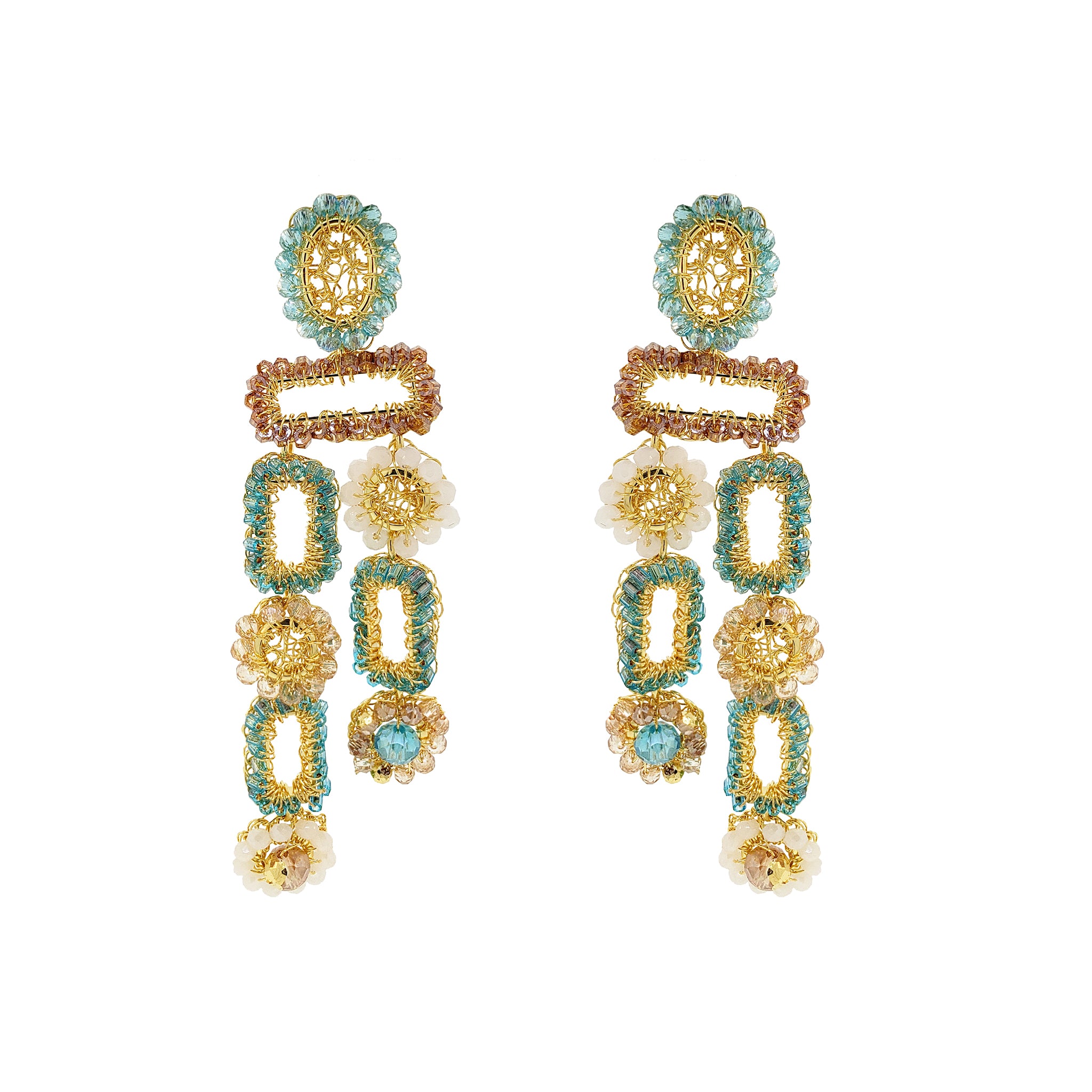 Tyche Earrings - Seafoam Blue Mix