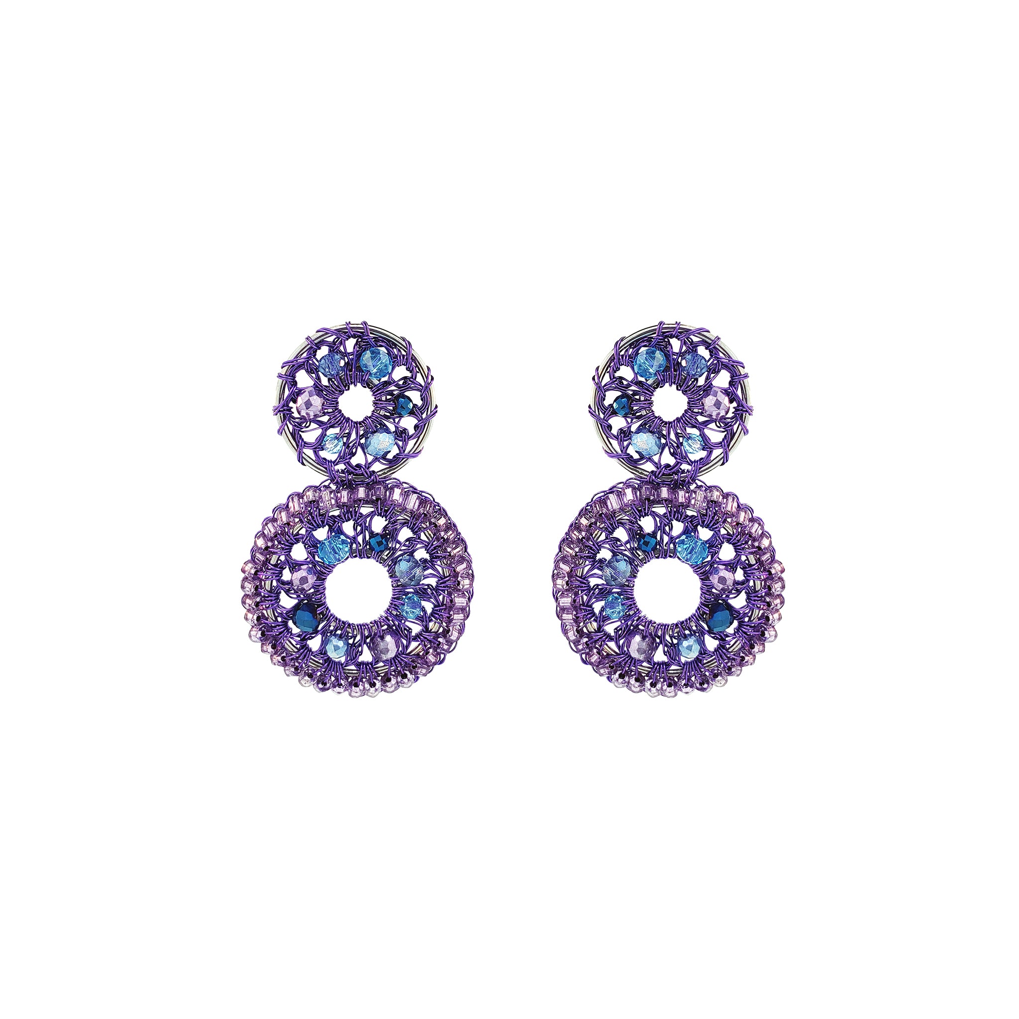 Neon Purple Mix Moira Handmade Earrings