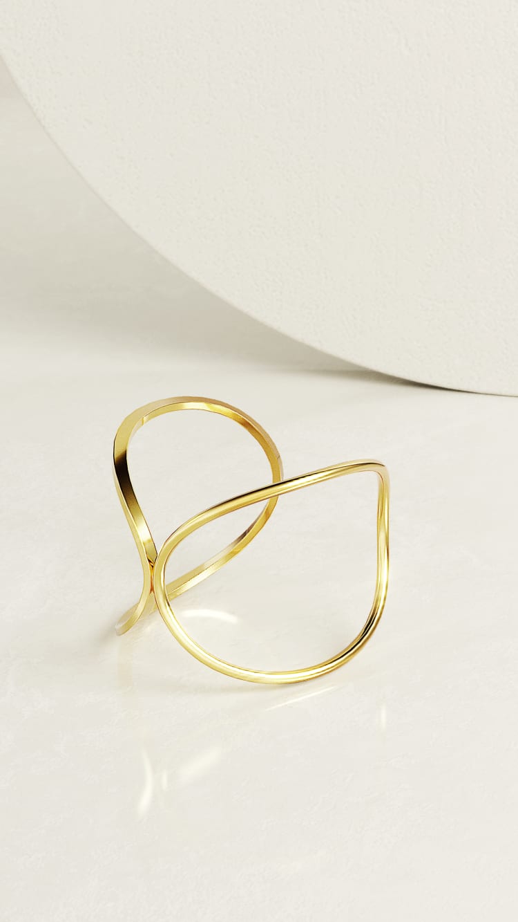 Gold Spiral Bangle Bracelet