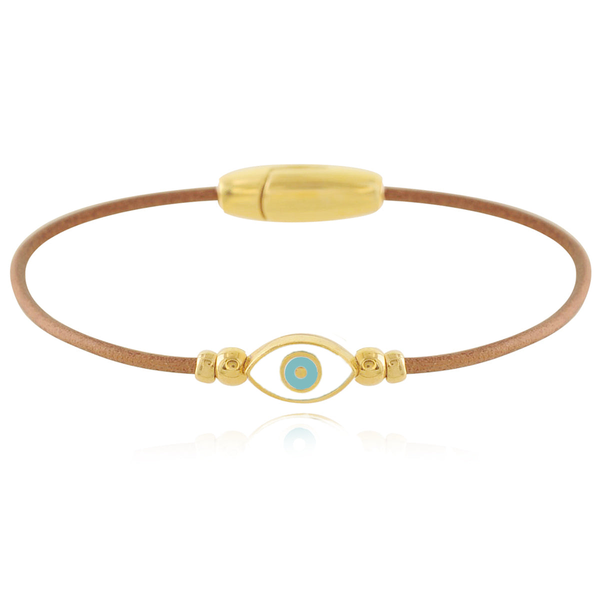 Gold Eye Leather Cord Bracelet
