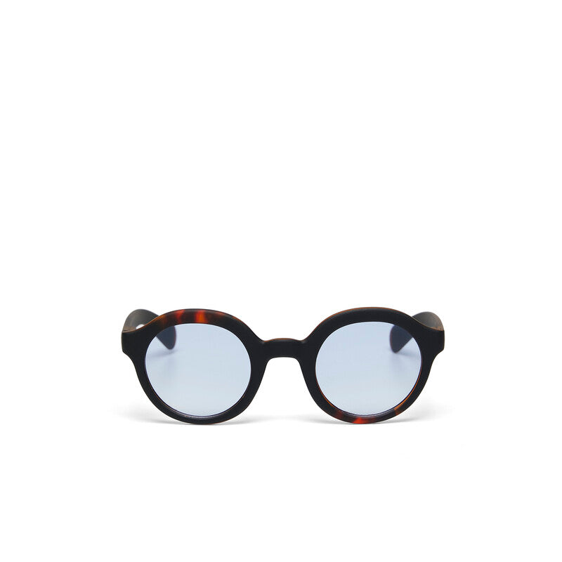 Lauro Round - Black Havana (Blue Gradient Lens)