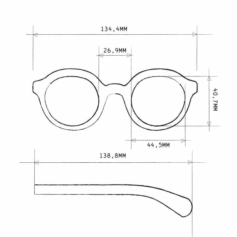 Lauro Round - Black Havana (Blue Gradient Lens)