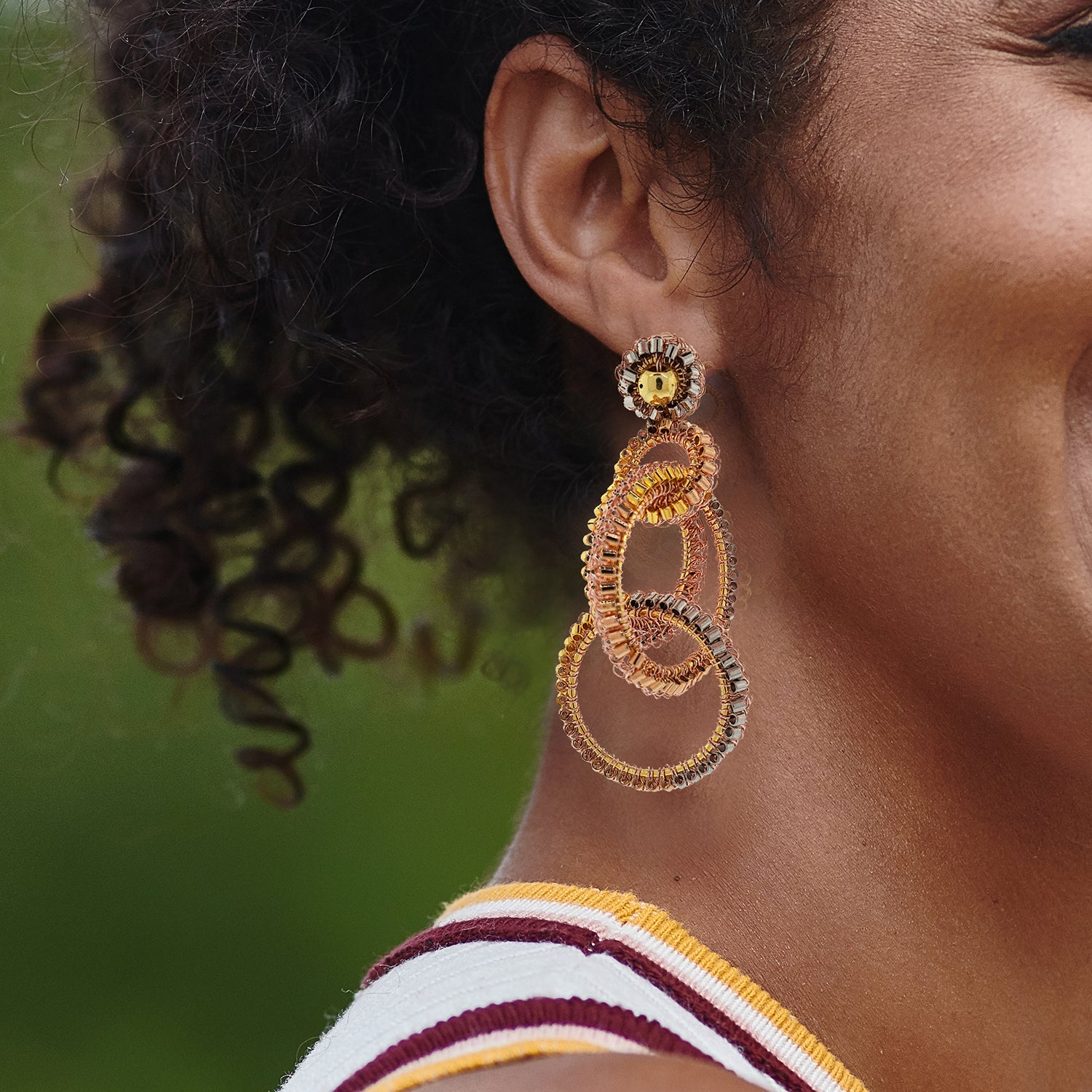 Trio Gold Grace Handmade Crochet Earrings