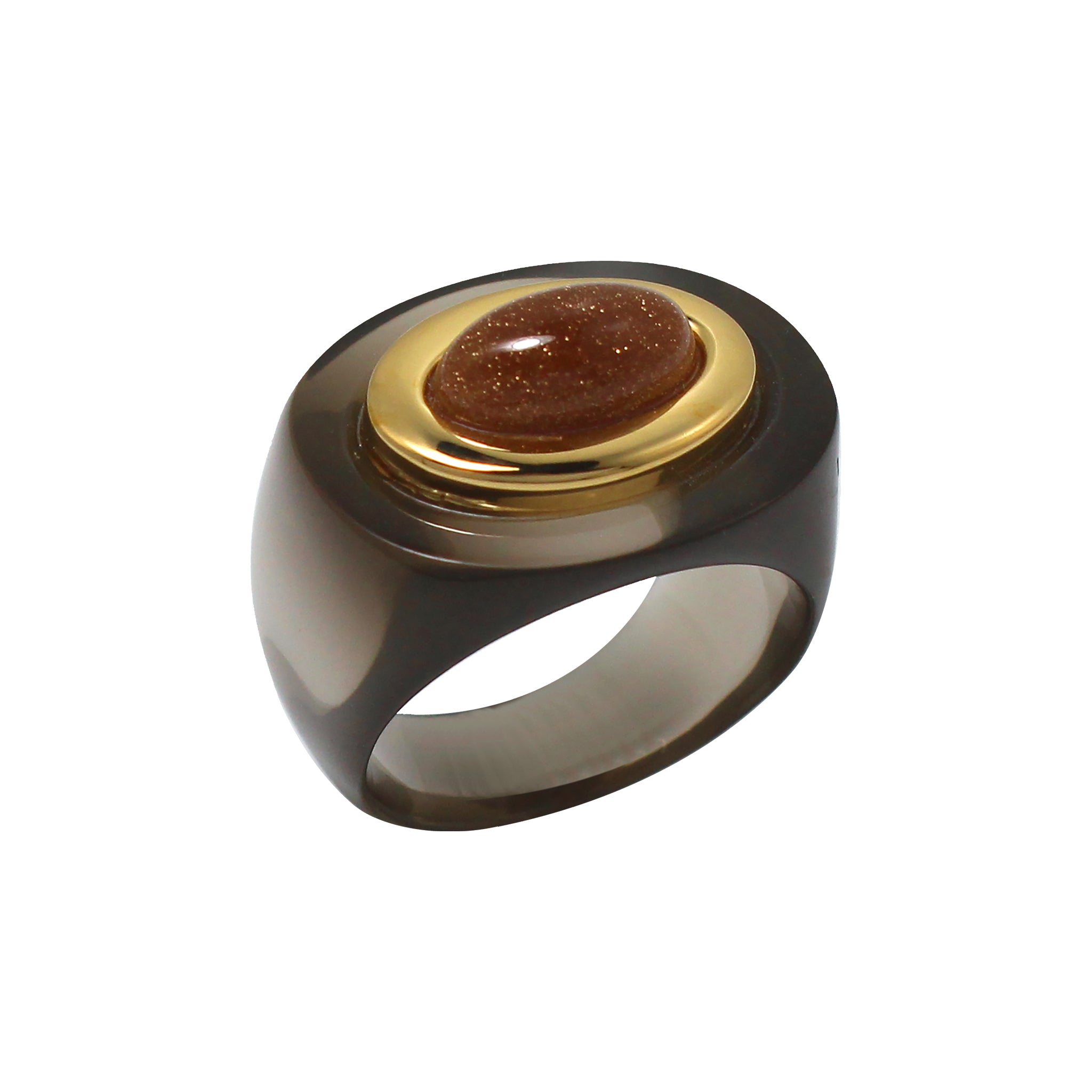 Cascade Ring - Deep Smokey  Gold Sandstone