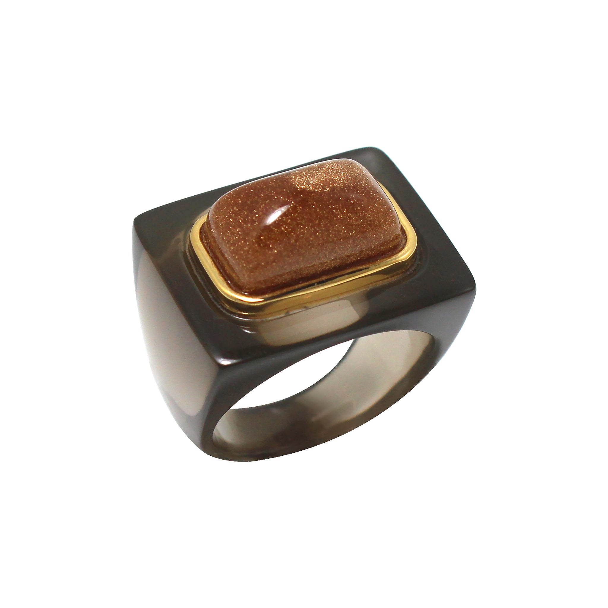 Magnolia Ring - Deep Smokey  Gold Sandstone