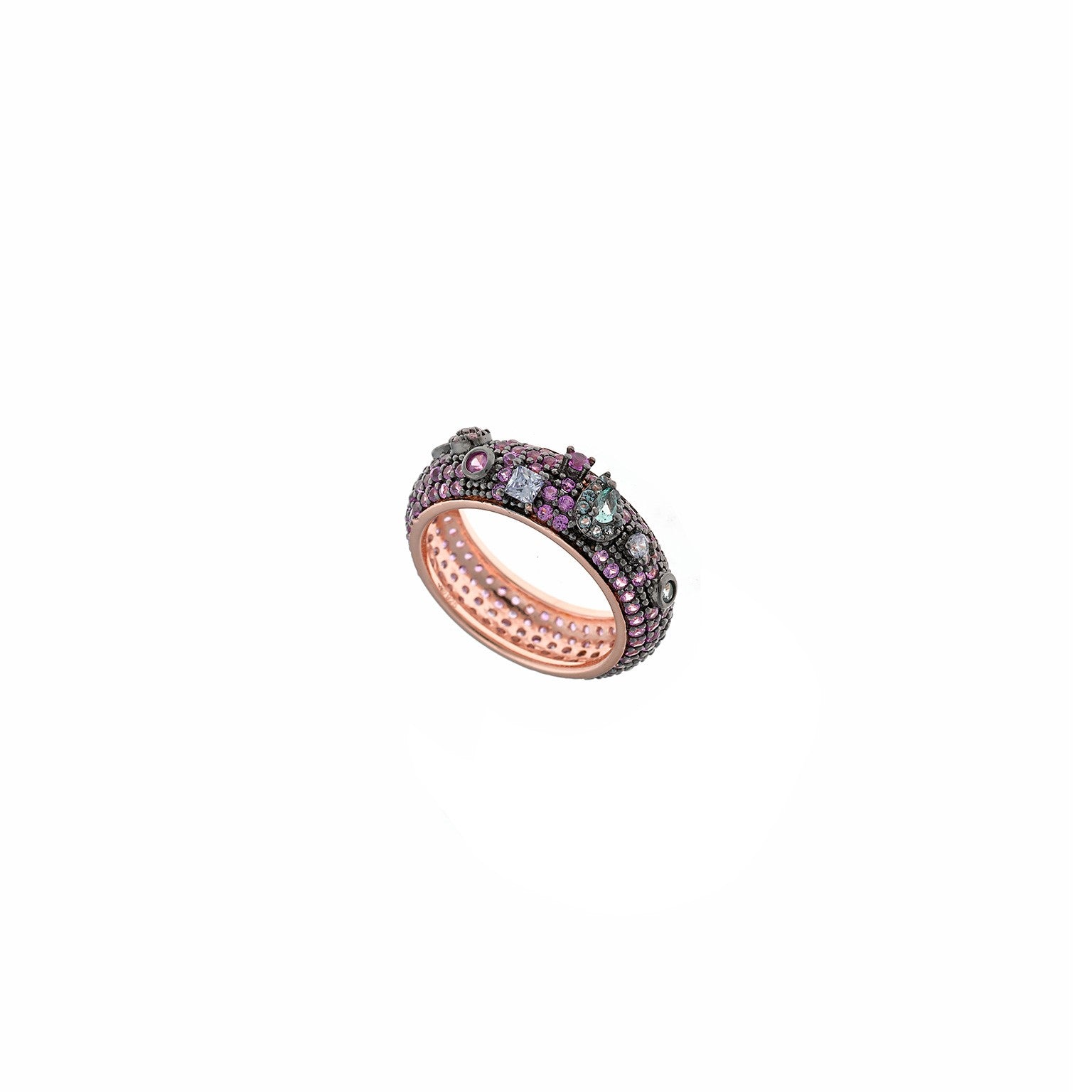 Rose-Gold Ruby & Tourmaline PavŽ Ring