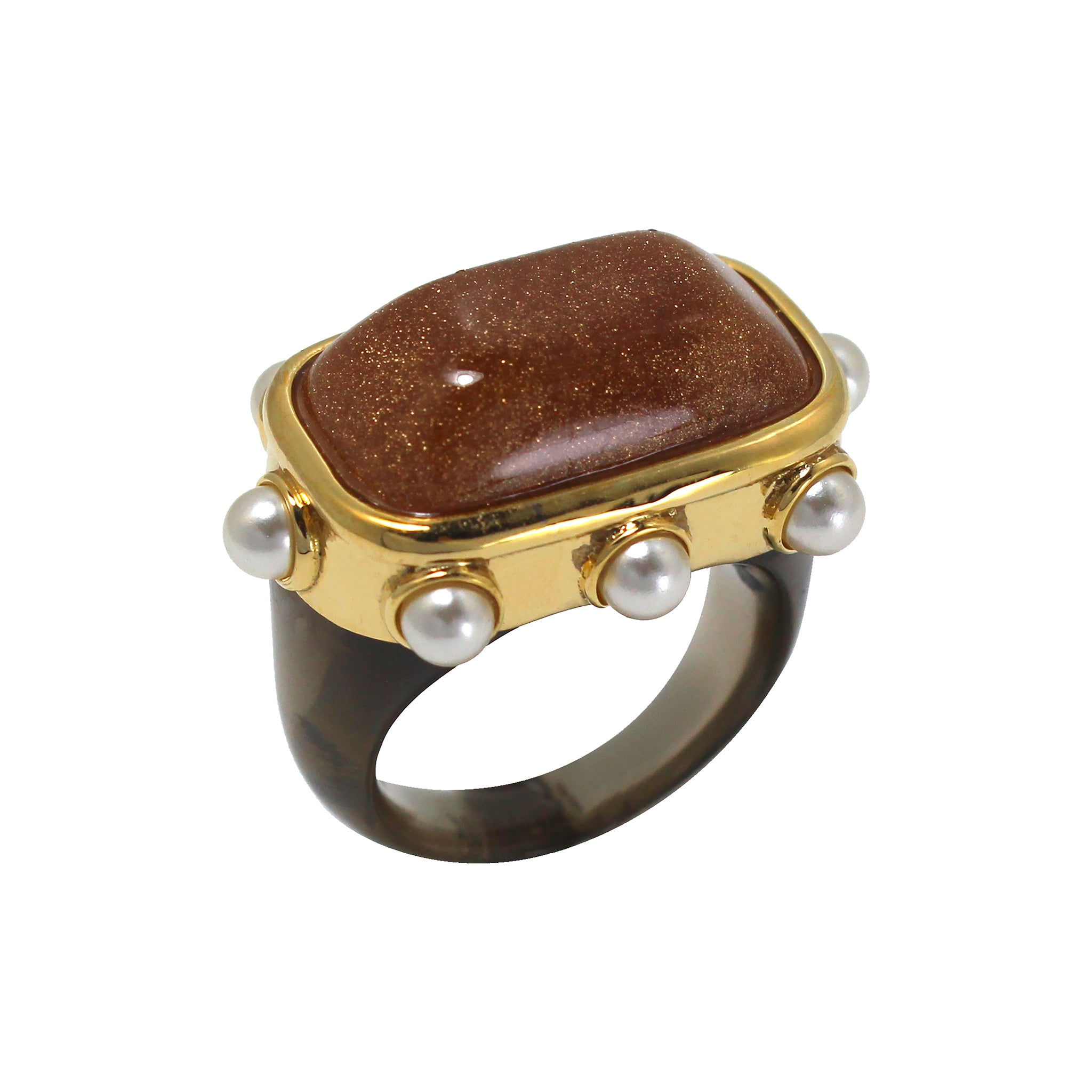 Meadow Ring - Deep Smokey  Gold Sandstone