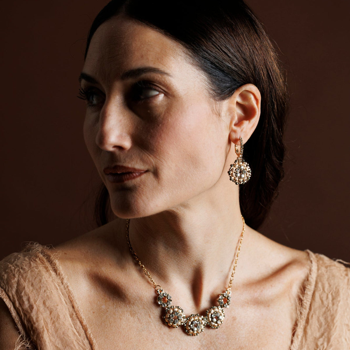 Monica Gold Crystal Necklace