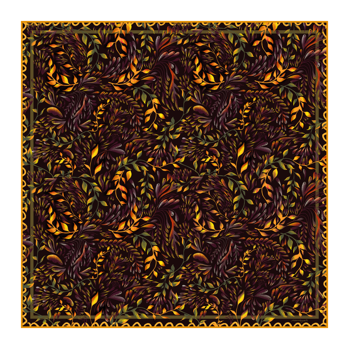 Cialda Reversible Square Silk Scarf 90 x 90 cm