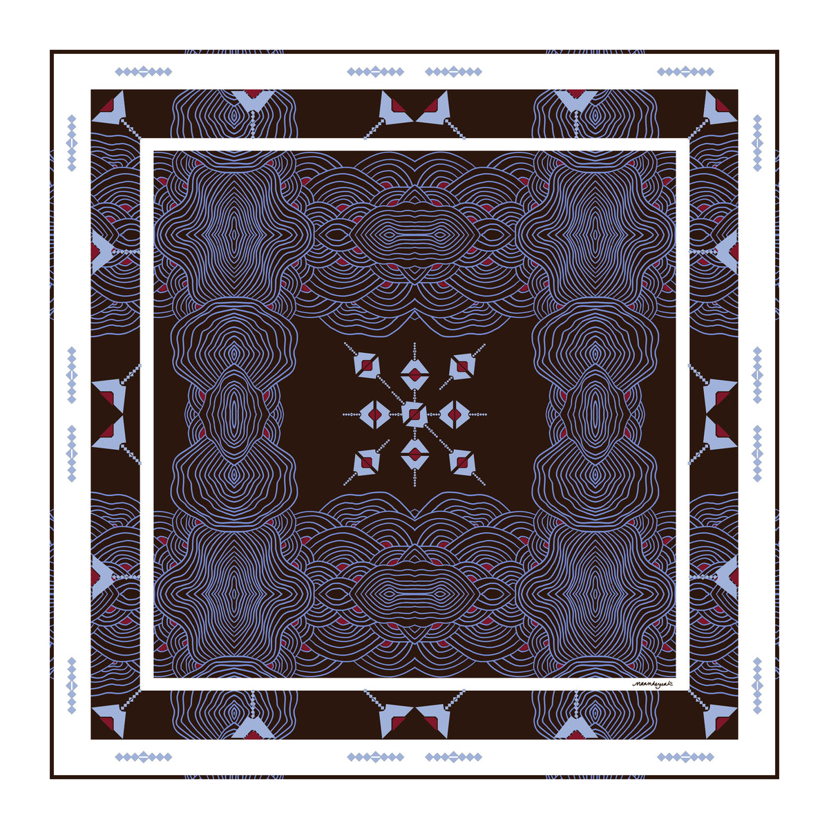Cialda Reversible Square Silk Scarf 90 x 90 cm