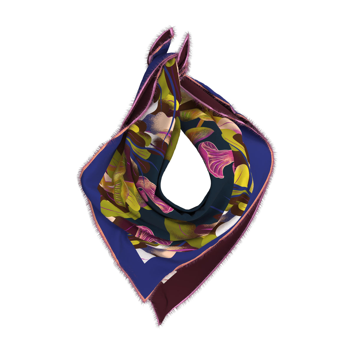 Cialda Reversible Square Silk Scarf 90 x 90 cm