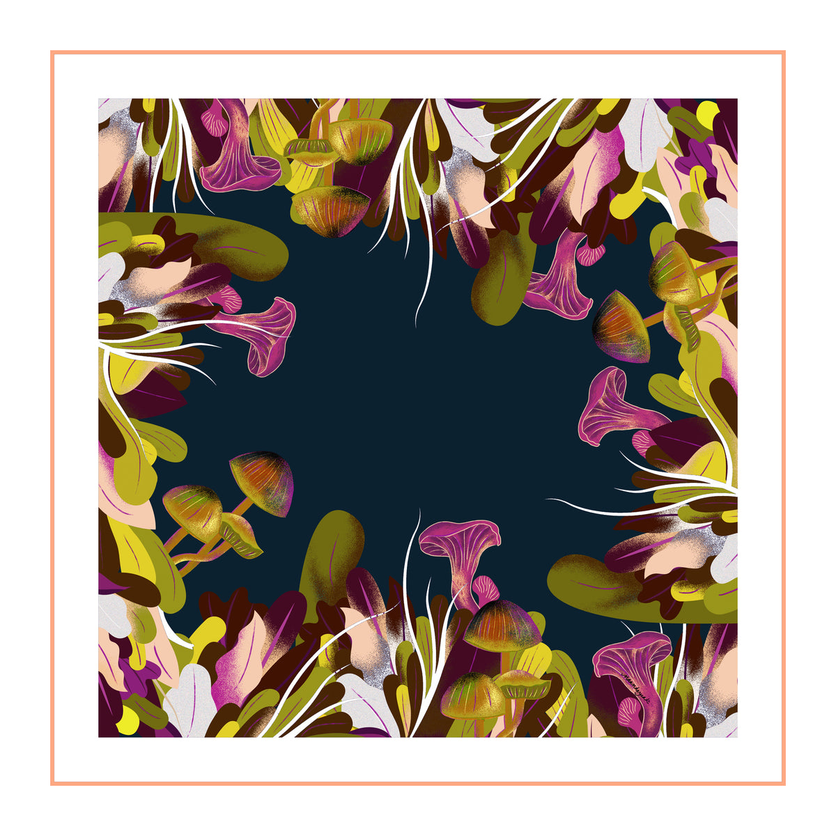 Cialda Reversible Square Silk Scarf 90 x 90 cm