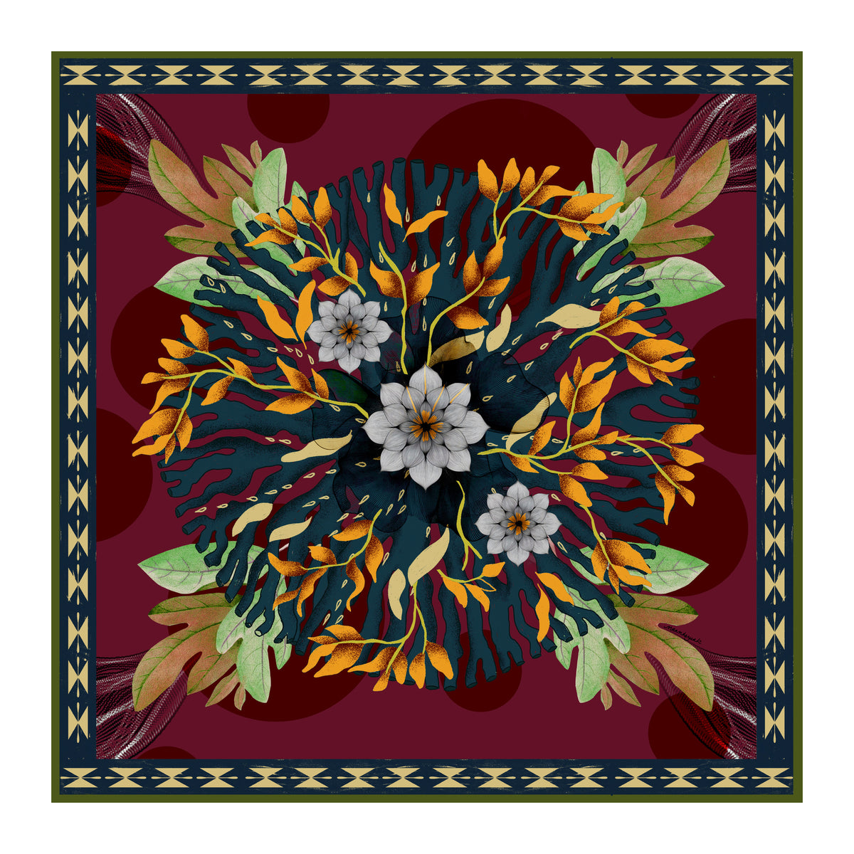 Magarw Wool Scarf 135 x 135 cm