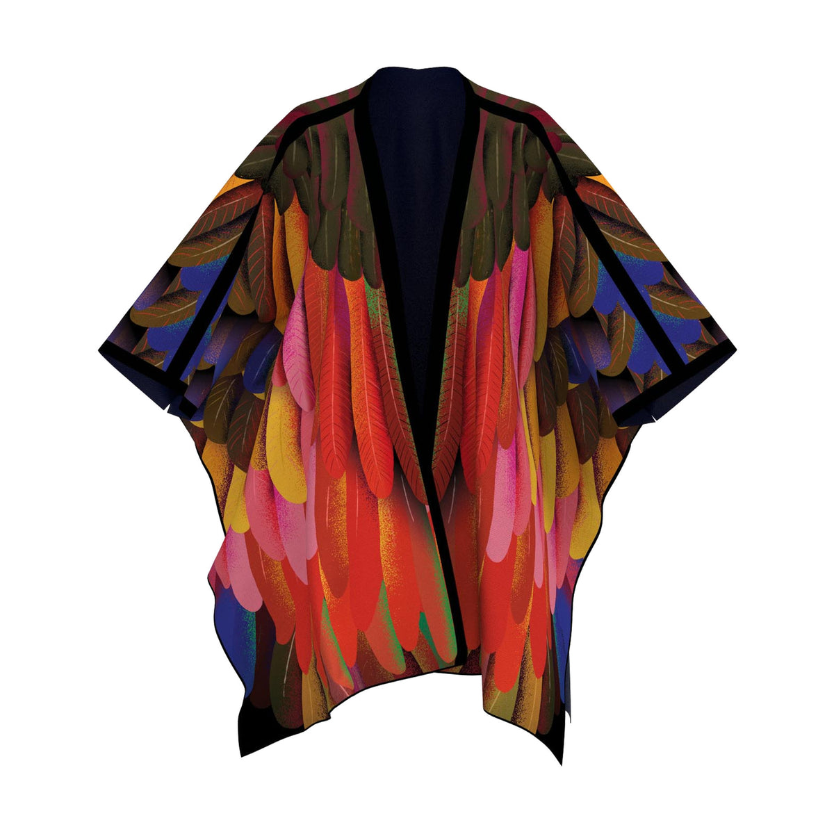 Pancake Wool Poncho Cape