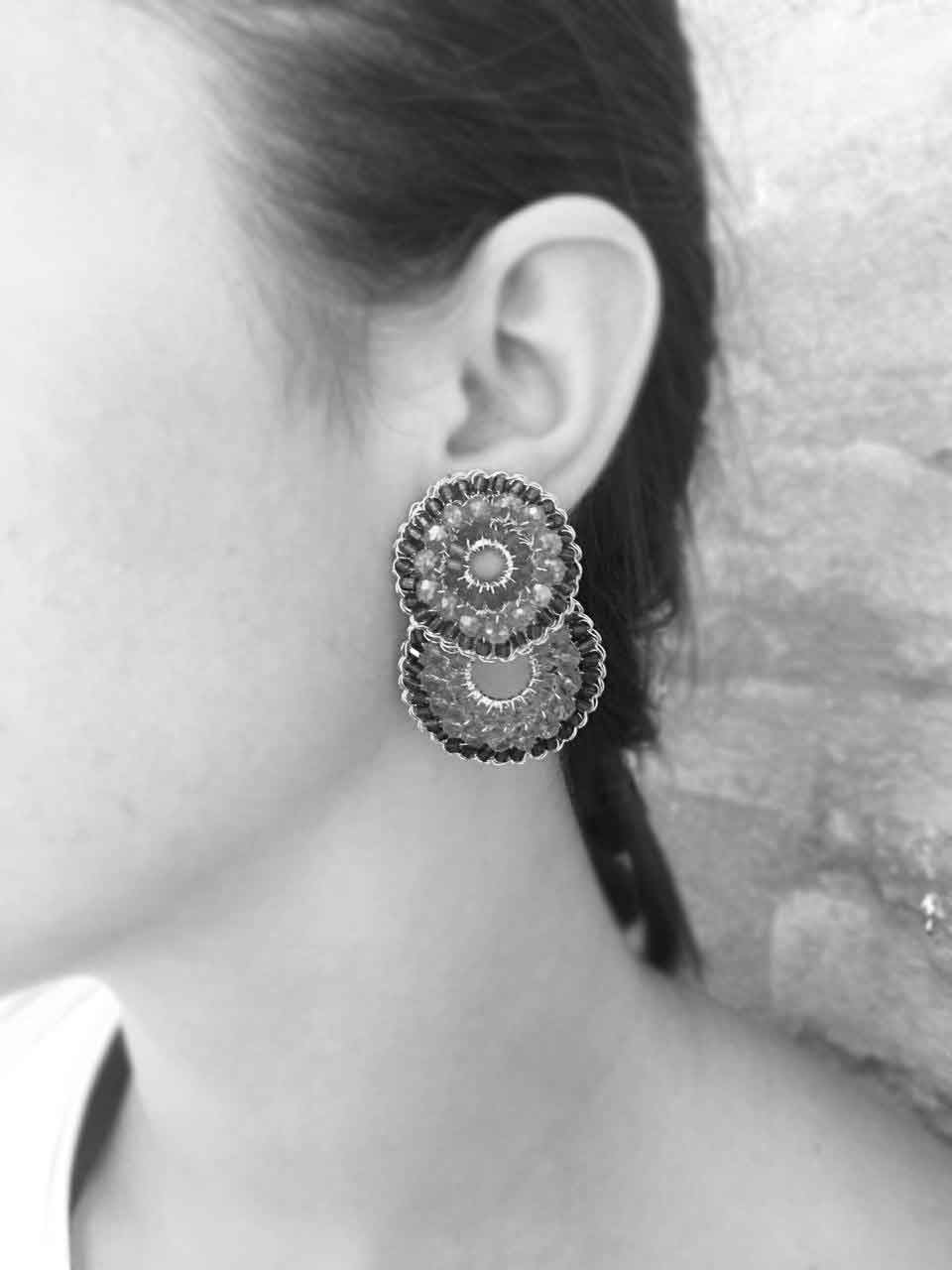 Neon Turquoise Mix Gush Small Handmade Crochet Earrings