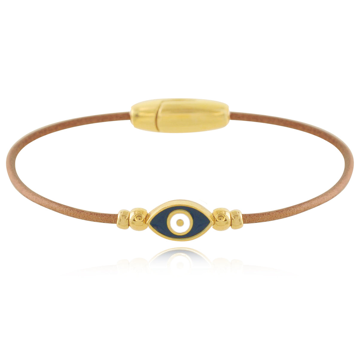 Gold Eye Leather Cord Bracelet
