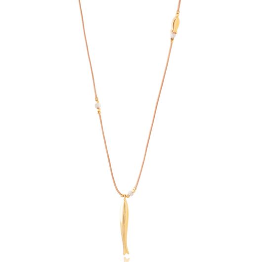 Fish Charm Cord Necklace