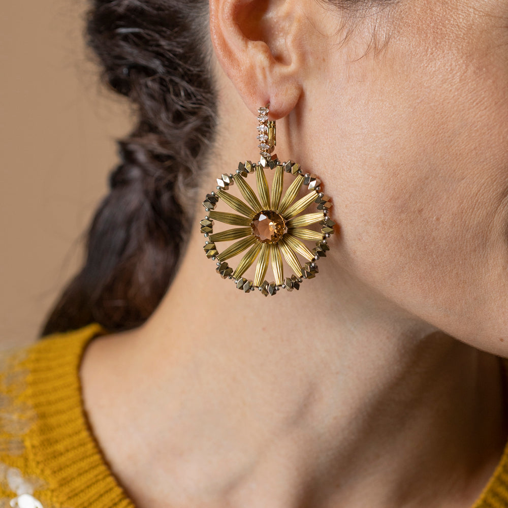 Girasoli Sunflower Gold Earrings