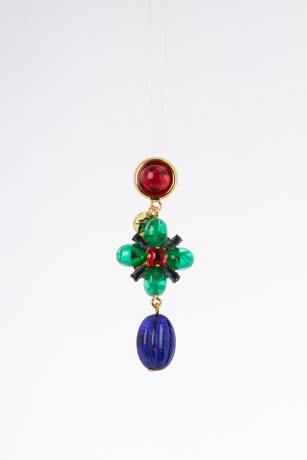 Multicolor Drop Earring Nellie with Crystal Cross