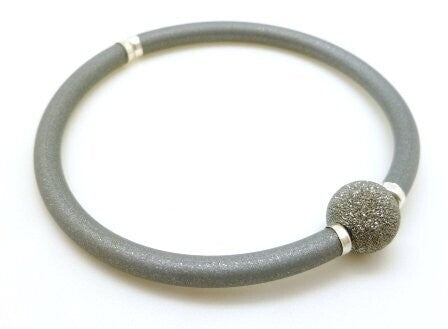 Metallic Grey Karisma Diamond Silver Bracelet - Ruthenium