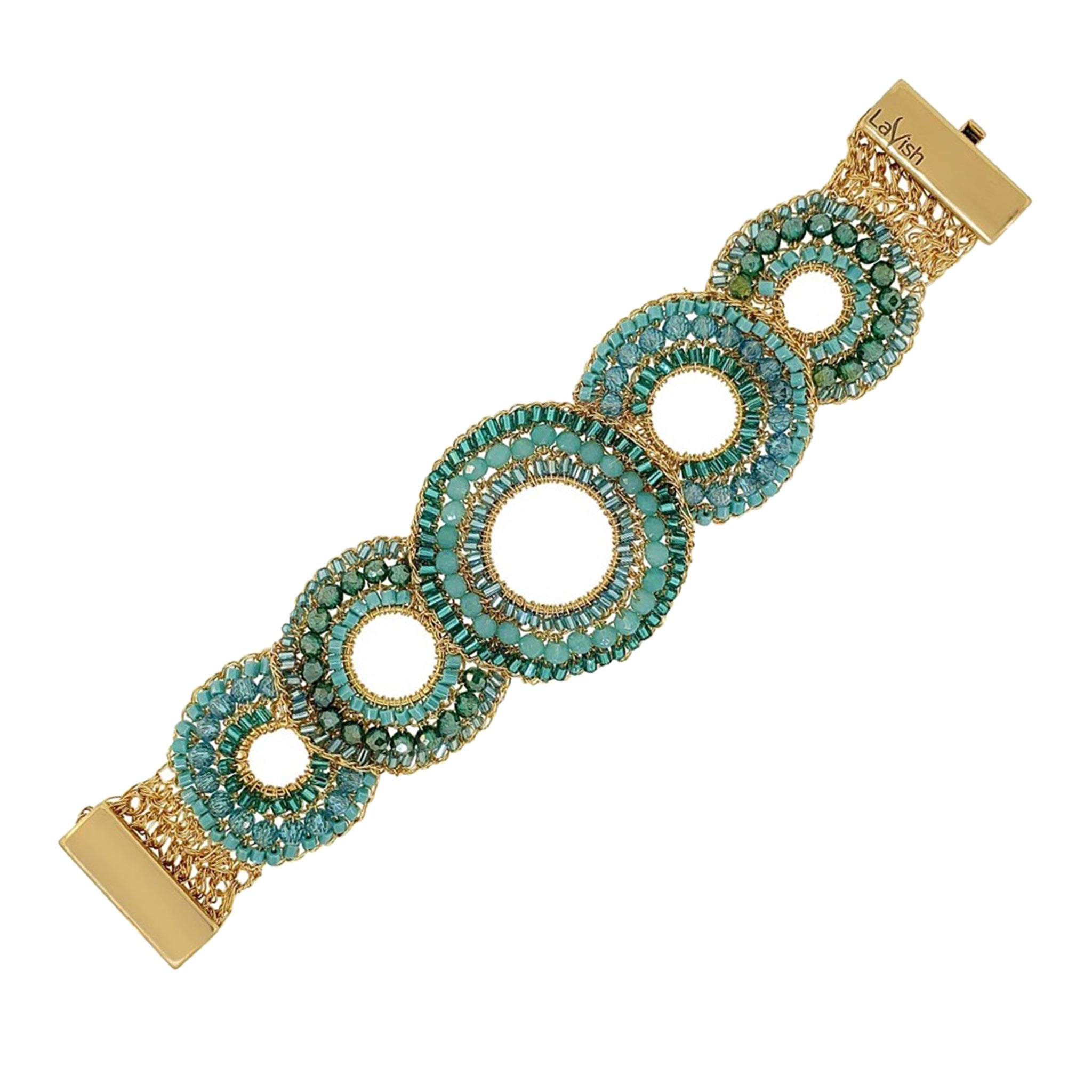 Ocean Teal Mix Gush Handmade Crochet Bracelet
