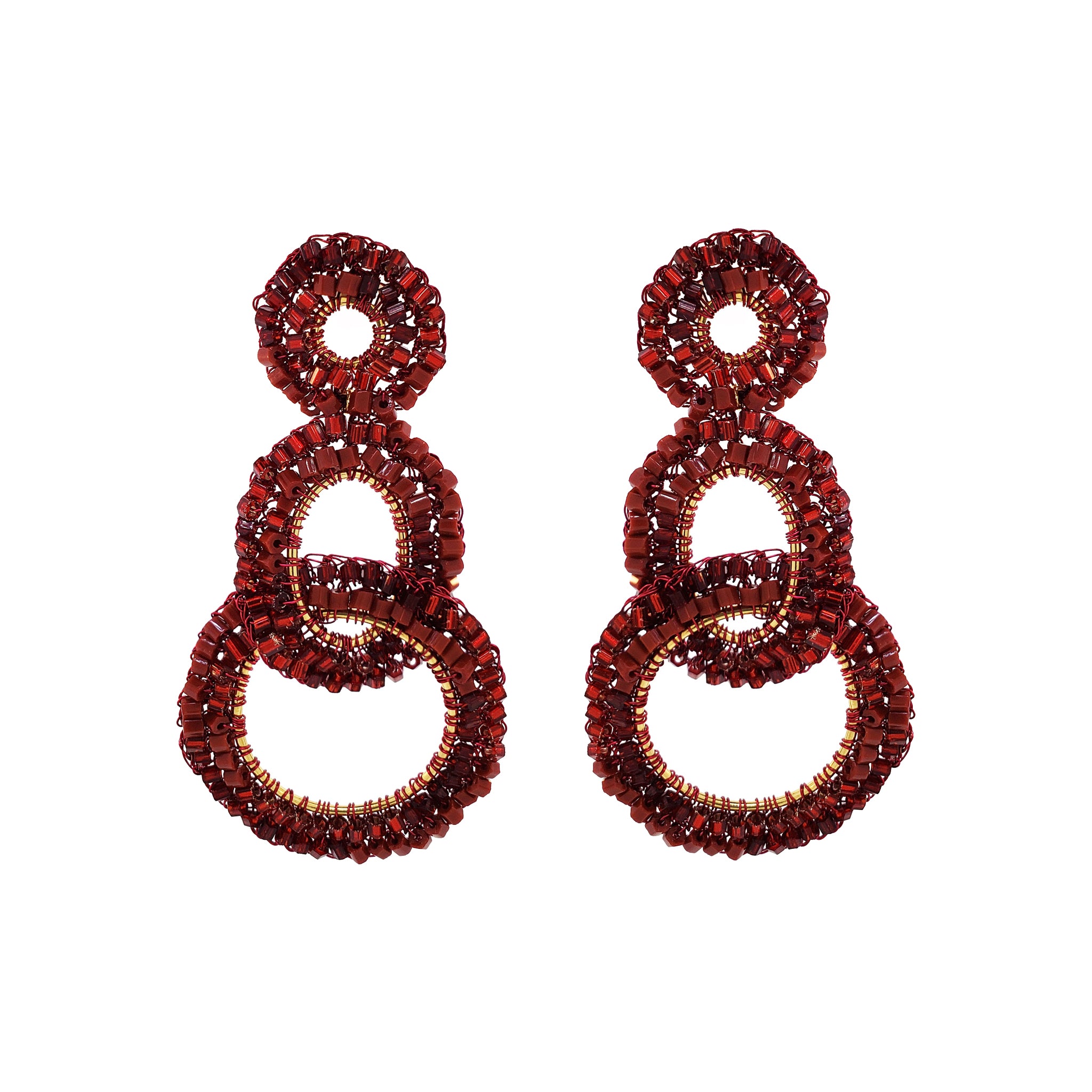 Cherry Red Mix Artemis Handmade Crochet Earrings
