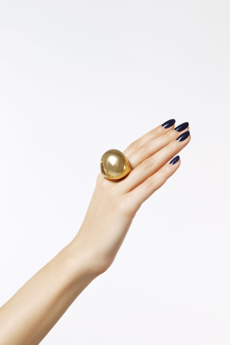 Gold Chunky Ball Ring