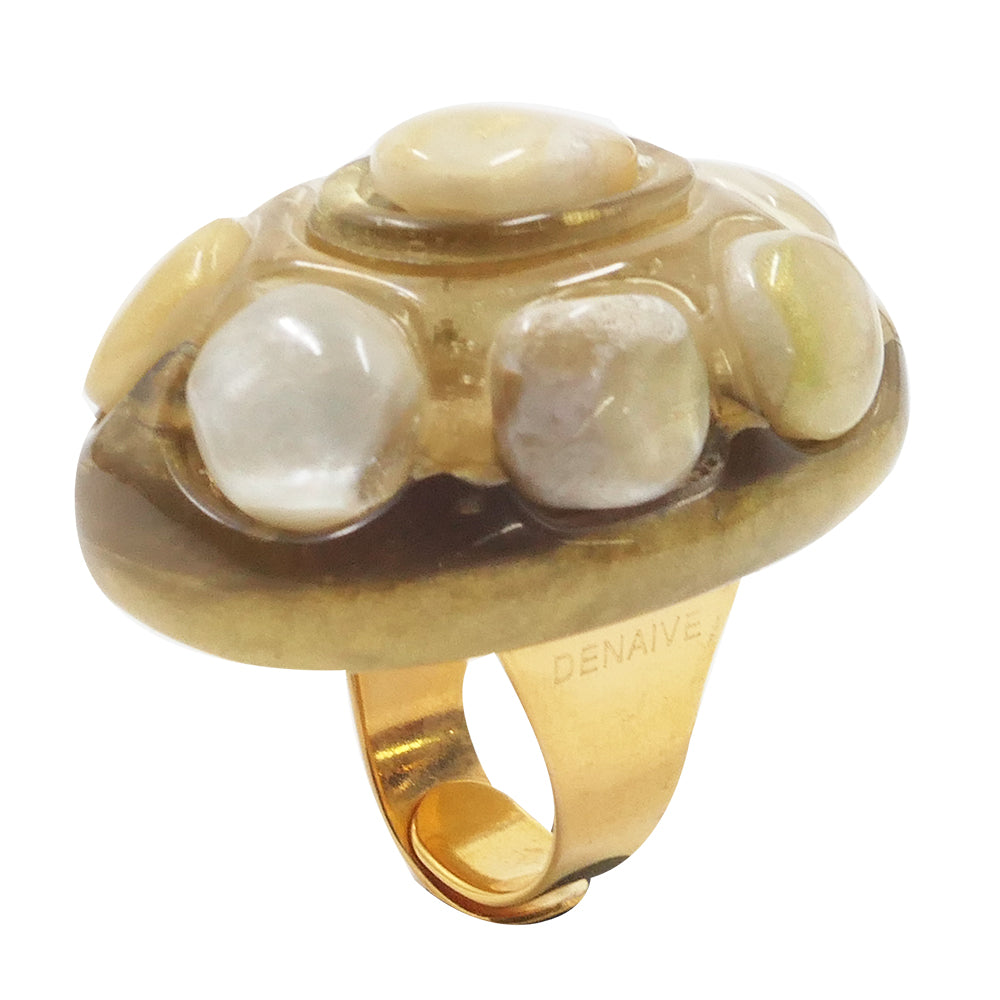 Magda Oval Cabochon Adjustable Ring