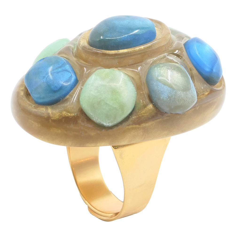 Magda Oval Cabochon Adjustable Ring