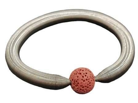 Superdomino Bracelet Volcanic Lava Stone 12mm - Terracotta