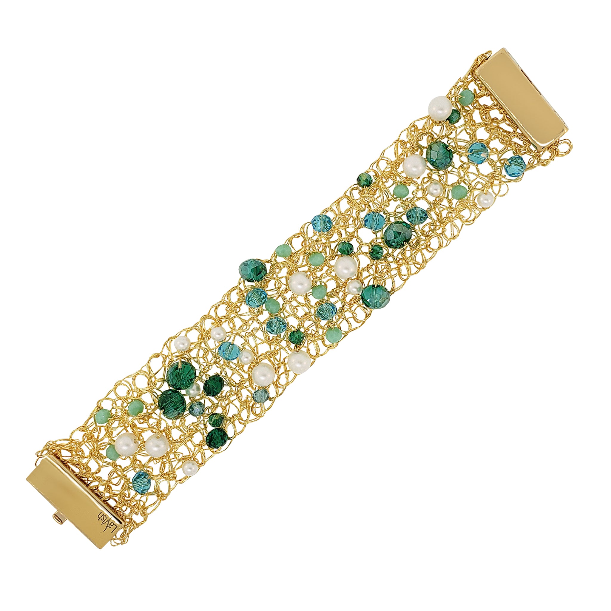 Ocean Teal Mix Aurora Handmade Crochet Bracelet